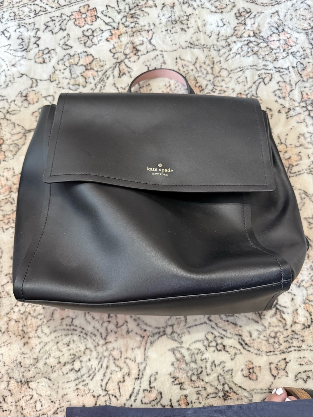 kate spade Black Leather Backpack Somerville Road Megyn